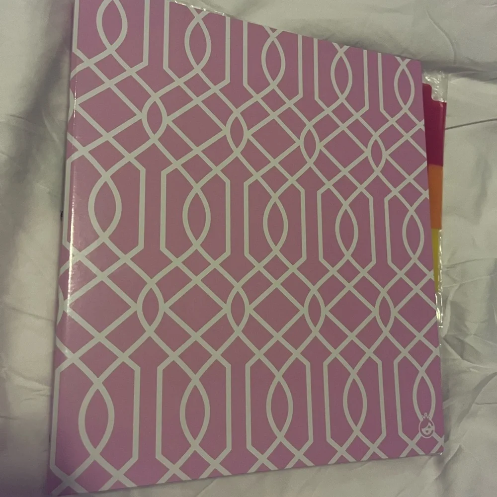 Pink Geometric Patterned 1” Binder - Studio C pattern play collection